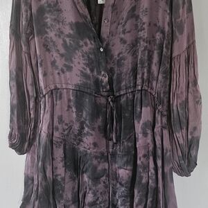 Olivaceous Purple Tie-Dye Blouse
